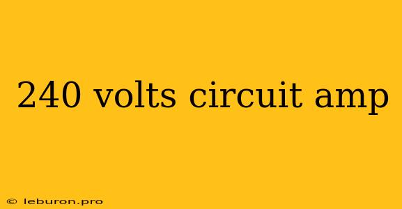 240 Volts Circuit Amp