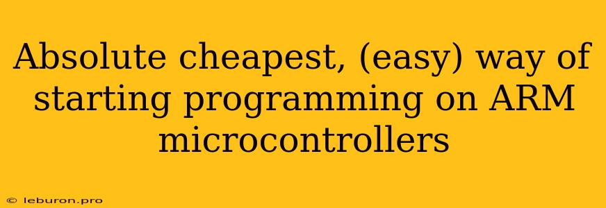 Absolute Cheapest, (easy) Way Of Starting Programming On ARM Microcontrollers 