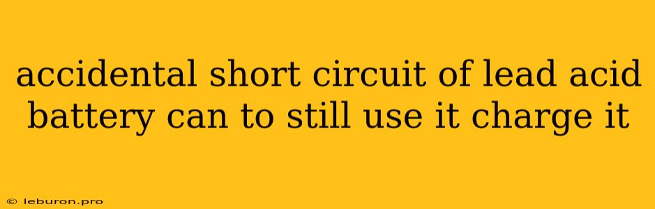 Accidental Short Circuit Of Lead Acid Battery Can To Still Use It Charge It