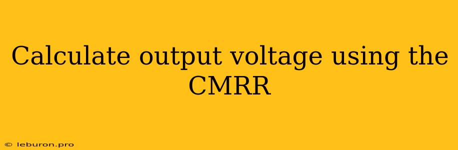 Calculate Output Voltage Using The CMRR