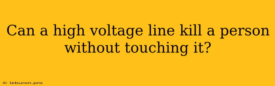 Can A High Voltage Line Kill A Person Without Touching It?