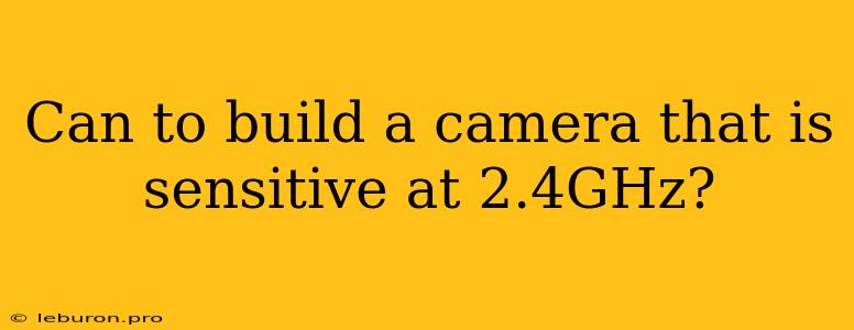 Can To Build A Camera That Is Sensitive At 2.4GHz?