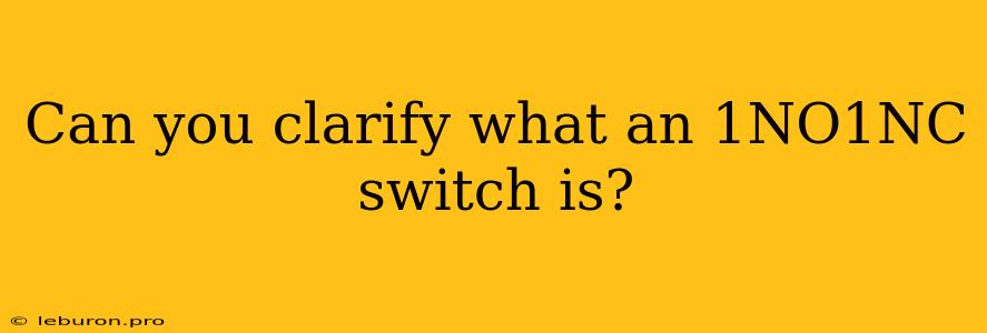 Can You Clarify What An 1NO1NC Switch Is?