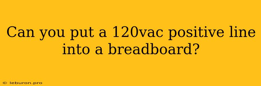 Can You Put A 120vac Positive Line Into A Breadboard?