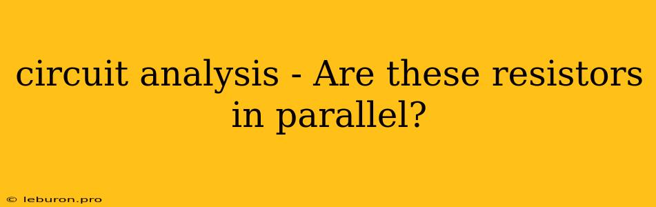 Circuit Analysis - Are These Resistors In Parallel?