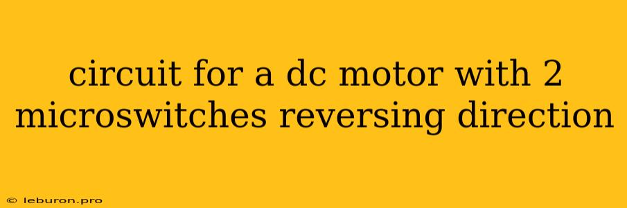 Circuit For A Dc Motor With 2 Microswitches Reversing Direction