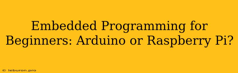 Embedded Programming For Beginners: Arduino Or Raspberry Pi? 