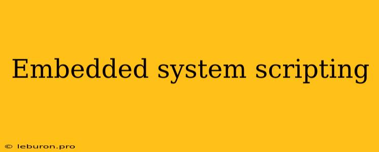 Embedded System Scripting 