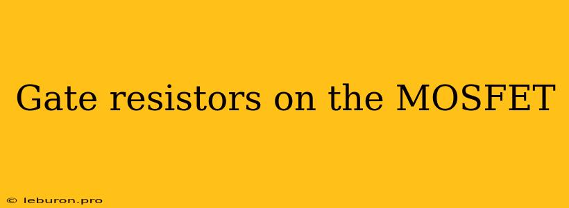 Gate Resistors On The MOSFET