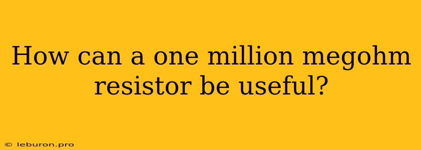 How Can A One Million Megohm Resistor Be Useful?