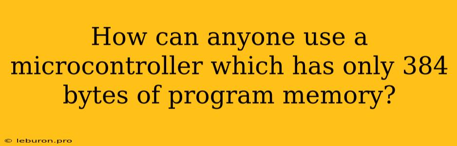 How Can Anyone Use A Microcontroller Which Has Only 384 Bytes Of Program Memory?