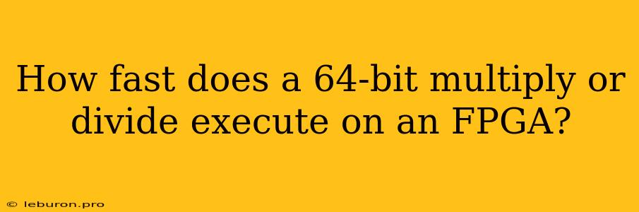 How Fast Does A 64-bit Multiply Or Divide Execute On An FPGA?