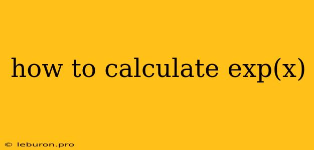 How To Calculate Exp(x) 