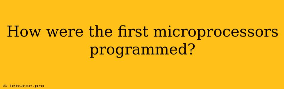 How Were The First Microprocessors Programmed?