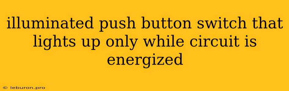 Illuminated Push Button Switch That Lights Up Only While Circuit Is Energized