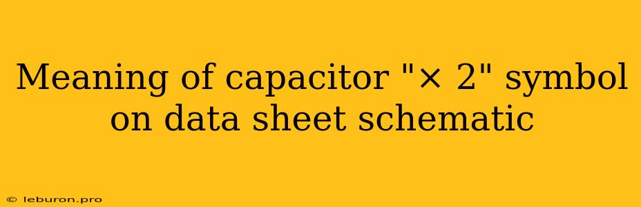 Meaning Of Capacitor 