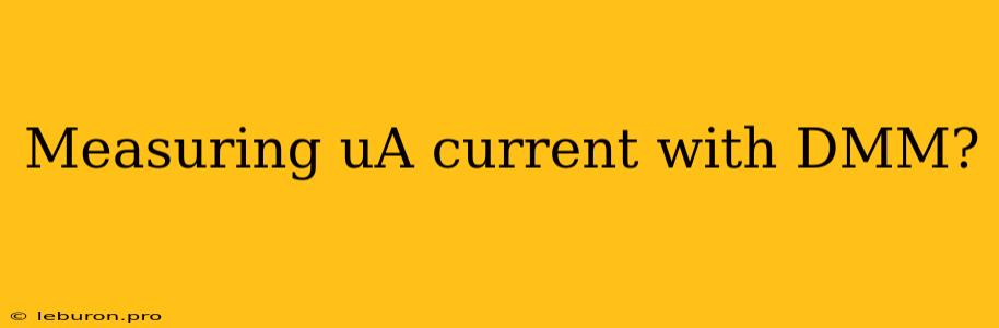 Measuring UA Current With DMM?