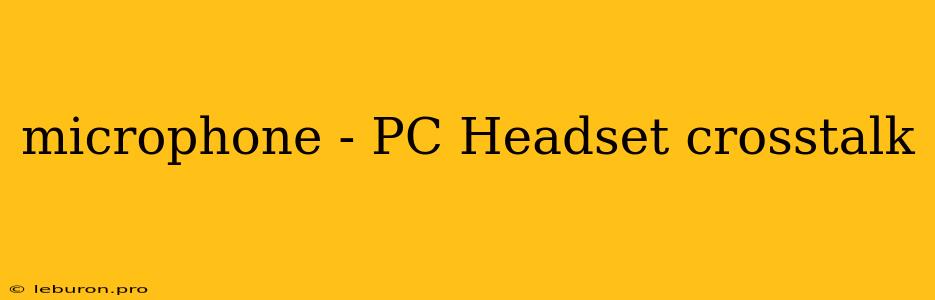 Microphone - PC Headset Crosstalk