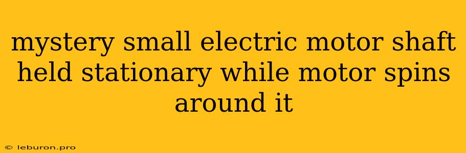 Mystery Small Electric Motor Shaft Held Stationary While Motor Spins Around It