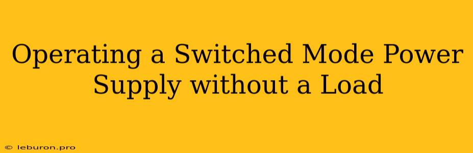 Operating A Switched Mode Power Supply Without A Load