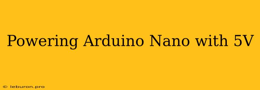 Powering Arduino Nano With 5V