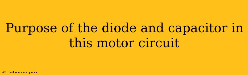 Purpose Of The Diode And Capacitor In This Motor Circuit