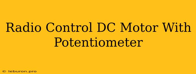 Radio Control DC Motor With Potentiometer