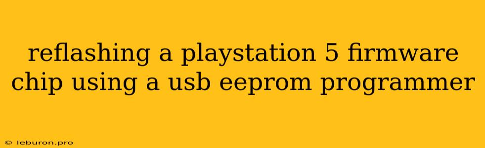 Reflashing A Playstation 5 Firmware Chip Using A Usb Eeprom Programmer