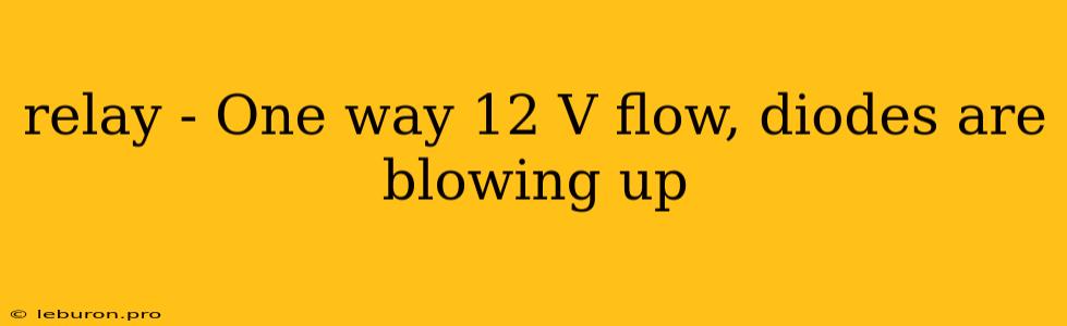 Relay - One Way 12 V Flow, Diodes Are Blowing Up