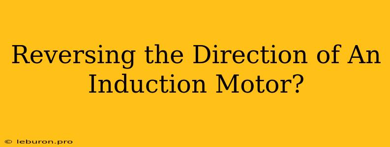 Reversing The Direction Of An Induction Motor?