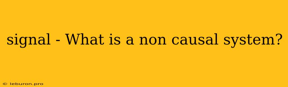 Signal - What Is A Non Causal System?