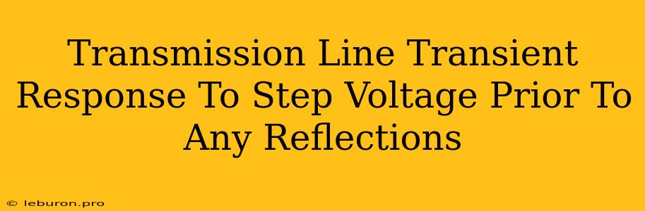 Transmission Line Transient Response To Step Voltage Prior To Any Reflections