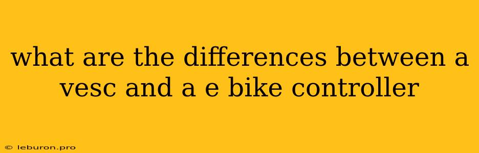 What Are The Differences Between A Vesc And A E Bike Controller