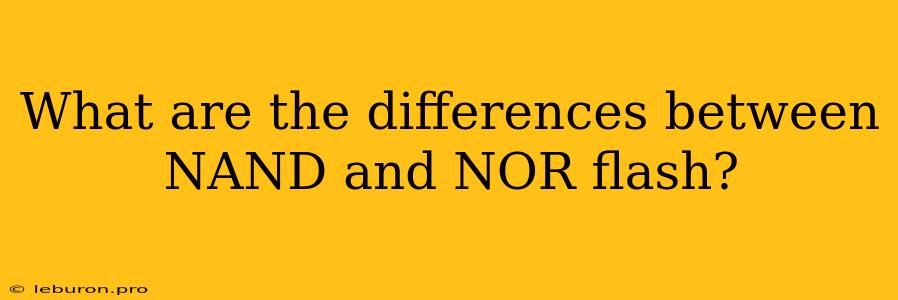 What Are The Differences Between NAND And NOR Flash?