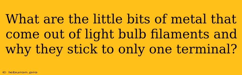 What Are The Little Bits Of Metal That Come Out Of Light Bulb Filaments And Why They Stick To Only One Terminal?