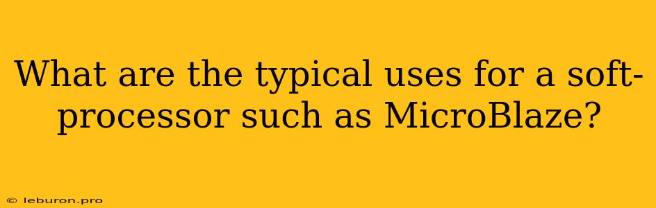 What Are The Typical Uses For A Soft-processor Such As MicroBlaze?