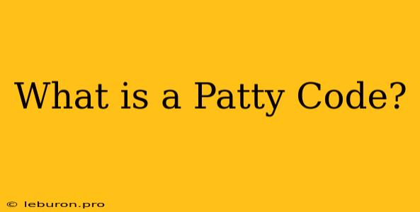 What Is A Patty Code?