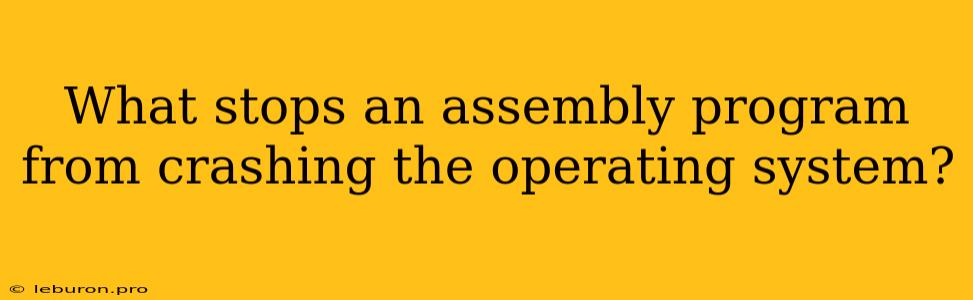 What Stops An Assembly Program From Crashing The Operating System? 