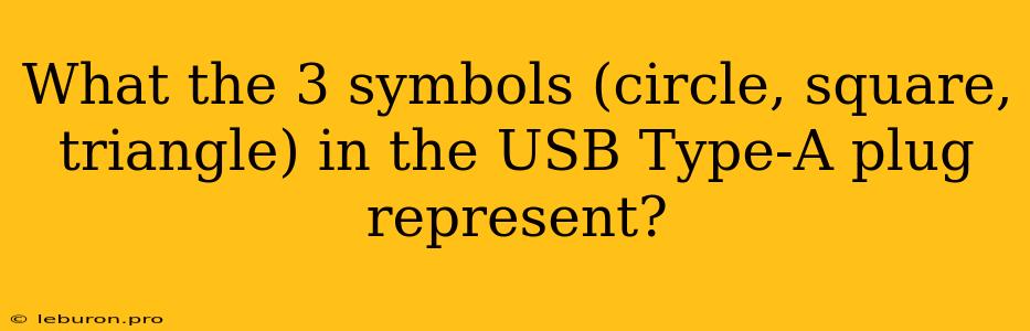 What The 3 Symbols (circle, Square, Triangle) In The USB Type-A Plug Represent?