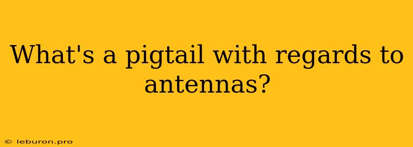 What's A Pigtail With Regards To Antennas?