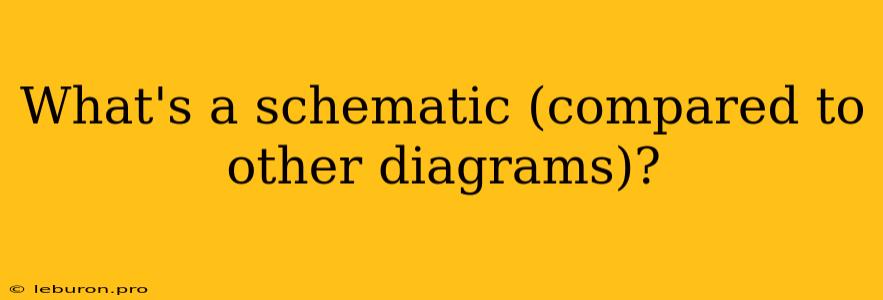 What's A Schematic (compared To Other Diagrams)?