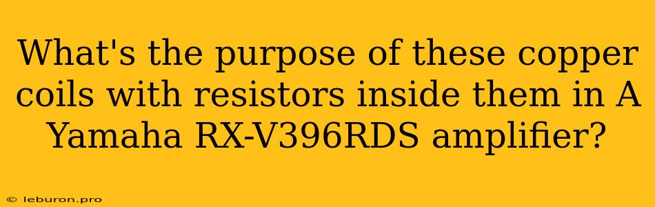 What's The Purpose Of These Copper Coils With Resistors Inside Them In A Yamaha RX-V396RDS Amplifier?