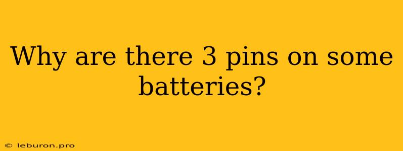 Why Are There 3 Pins On Some Batteries?