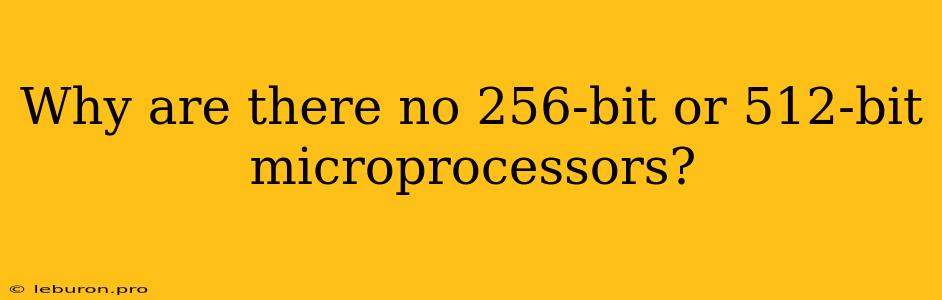 Why Are There No 256-bit Or 512-bit Microprocessors?