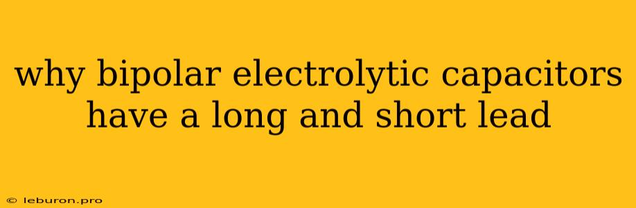 Why Bipolar Electrolytic Capacitors Have A Long And Short Lead