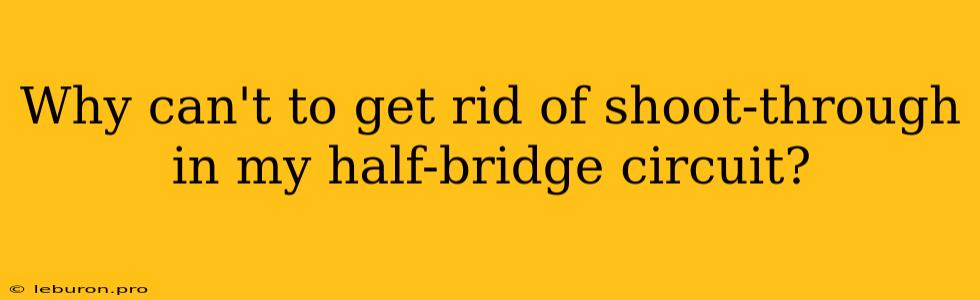 Why Can't To Get Rid Of Shoot-through In My Half-bridge Circuit?