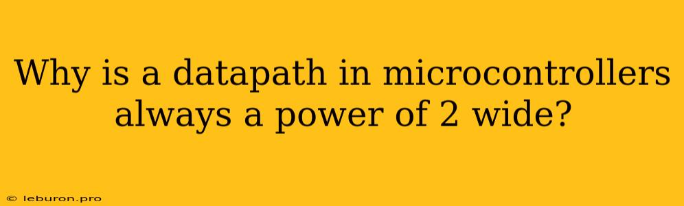 Why Is A Datapath In Microcontrollers Always A Power Of 2 Wide?