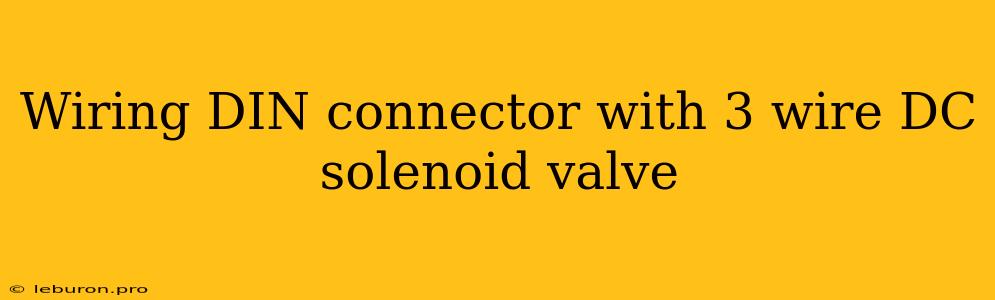 Wiring DIN Connector With 3 Wire DC Solenoid Valve